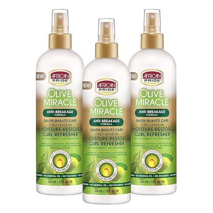 African Pride Olive Miracle 7-IN-1 Leave-In Moisture Restore Hair Curl Refresher