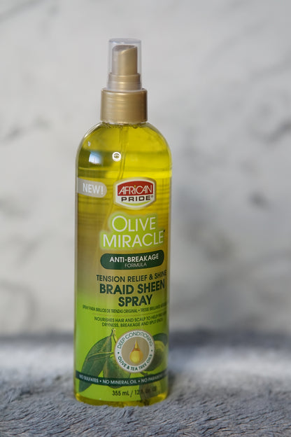 African Pride Olive Miracle Braid Sheen Spray 355 ml